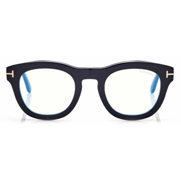 Tom Ford - Blue Block Soft Round Opticals - Occhiali da Vista Rotondi - Nero - FT5873-B -Tom Ford Eyewear