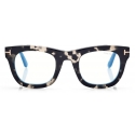 Tom Ford - Blue Block Soft Squared Opticals - Square Optical Glasses - Black Brown - Tom Ford Eyewear