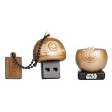 Tribe - BB-8 TLJ Gold - Star Wars - L'Ultimo Jedi - Chiavetta di Memoria USB 16 GB - Pendrive - Archiviazione Dati - Flash Drive