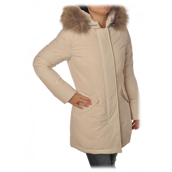 Woolrich - Hooded Waisted Down Jacket - Cream - Jacket - Luxury Exclusive Collection