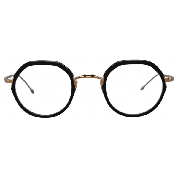 Thom Browne - Acetate and Titanium Round Optical Glasses - Black Gold - Thom Browne Eyewear