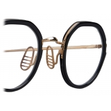 Thom Browne - Occhiali da Vista Rotondi in Acetato e Titanio - Nero Oro - Thom Browne Eyewear