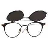 Thom Browne - Titanium Round Clip On Sunglasses - Matte Black Gold - Thom Browne Eyewear