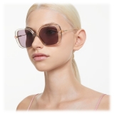 Swarovski - Oversized Square Sunglasses - Purple - Sunglasses - Swarovski Eyewear