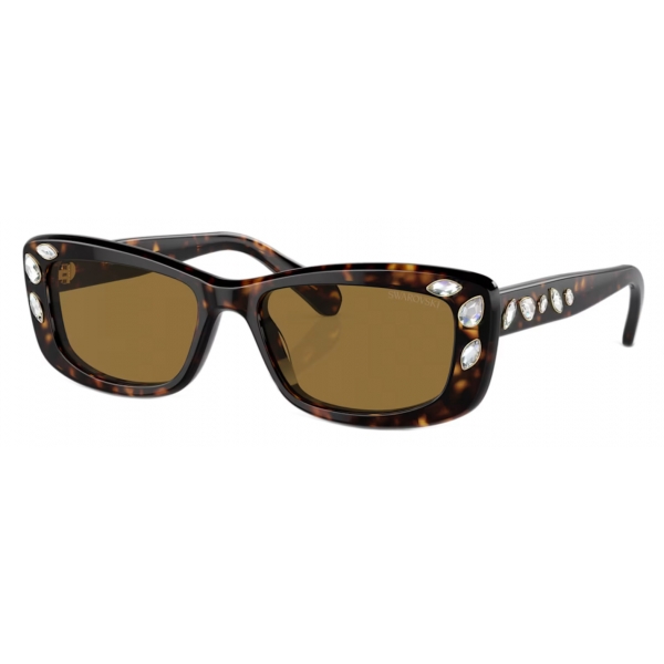 Swarovski - Rectangular Sunglasses - Brown - Sunglasses - Swarovski Eyewear