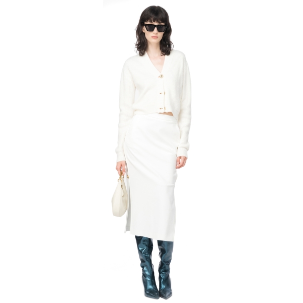 Pinko - Technical Fabric Midi Skirt - White - Skirt - Made in Italy - Luxury Exclusive Collection