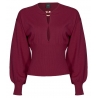 Pinko - Wool Blouse with Gold Detail - Bordeaux - Shirts - Made in Italy - Luxury Exclusive Collection