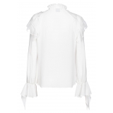 Pinko - Ruffled Blouse - White - Shirts - Made in Italy - Luxury Exclusive Collection
