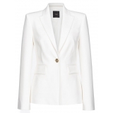 Pinko - Elongated Single-Breasted Blazer - White - Jacket - Made in Italy - Luxury Exclusive Collection