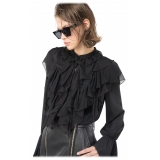 Pinko - Blusa Ricoperta di Rouches - Nero - Camicie - Made in Italy - Luxury Exclusive Collection