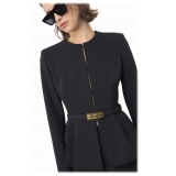 Pinko - Technical Fabric Jacket with Belt - Black - Jacket - Made in Italy - Luxury Exclusive Collection