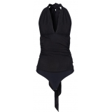 Pinko - Bodysuit with Maxi Sash - Black - Top - Made in Italy - Luxury Exclusive Collection