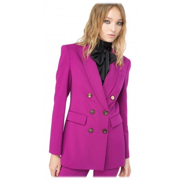 Pinko - Elongated Double-Breasted Blazer - Fuxia - Jacket - Made in Italy - Luxury Exclusive Collection