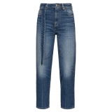 Pinko - Jeans Straight con Cinturino - Blue - Pantalone - Made in Italy - Luxury Exclusive Collection