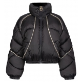 Pinko - Cropped Down Jacket with Crystal Detail - Black - Jacket - Made in Italy - Luxury Exclusive Collection