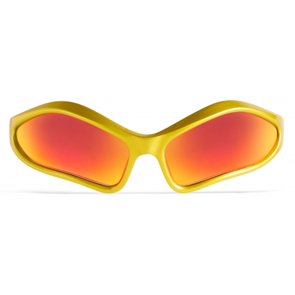 Balenciaga - Occhiali da Sole Fennec Oval - Giallo Rosso - Occhiali da Sole - Balenciaga Eyewear
