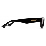 Bottega Veneta - Square Sunglasses in Injected Acetate - Black Grey - Sunglasses - Bottega Veneta Eyewear