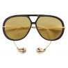 Bottega Veneta - Aviator Sunglasses in Recycled Acetate - Black Yellow - Sunglasses - Bottega Veneta Eyewear