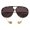 Bottega Veneta - Aviator Sunglasses in Recycled Acetate - Havana Grey - Sunglasses - Bottega Veneta Eyewear