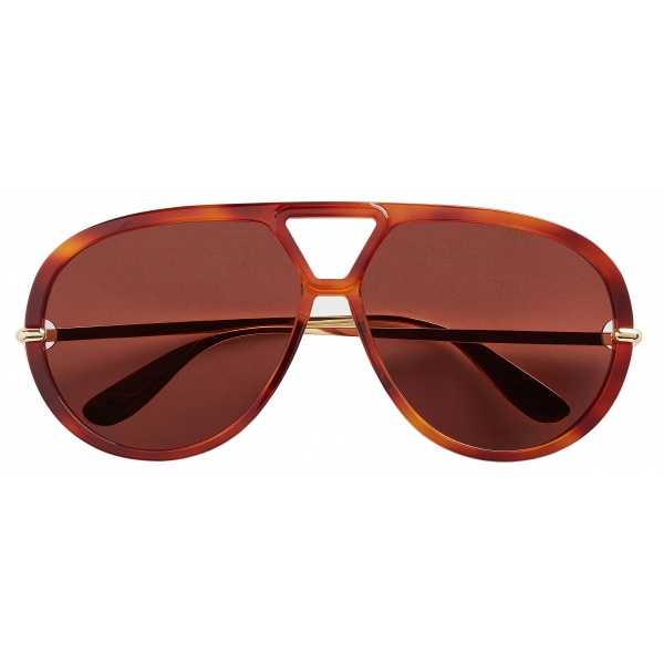 Bottega Veneta - Aviator Sunglasses in Recycled Acetate - Havana Brown - Sunglasses - Bottega Veneta Eyewear