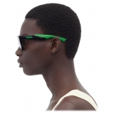 Bottega Veneta - Mitre Square Rounded Injected Acetate Sunglasses - Black Grey - Sunglasses - Bottega Veneta Eyewear