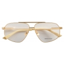 Bottega Veneta - Aviator Optical Glasses in Metal - Gold Transparent - Bottega Veneta Eyewear
