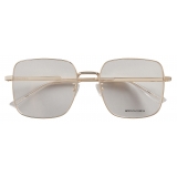 Bottega Veneta - Occhiali da Vista Quadrati in Metallo - Oro Trasparente - Occhiali da Sole - Bottega Veneta Eyewear