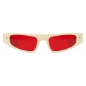 Gucci - Occhiale da Sole Cat Eye - Avorio Rosso - Gucci Eyewear