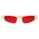 Gucci - Occhiale da Sole Cat Eye - Avorio Rosso - Gucci Eyewear