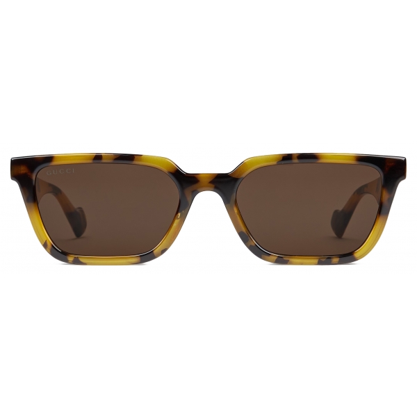 Gucci - Cat Eye Sunglasses - Opal Yellow Dark Brown - Gucci Eyewear