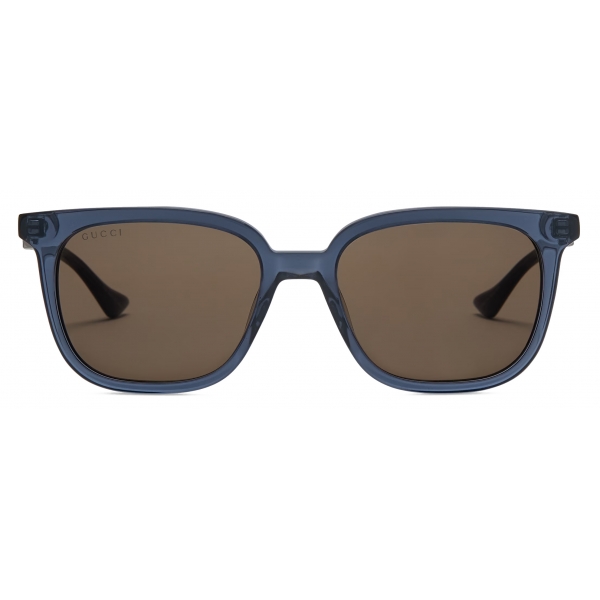 Gucci - Occhiale da Sole Quadrati - Blu Scuro Marrone - Gucci Eyewear