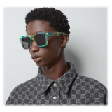 Gucci - Occhiale da Sole Quadrati - Tartaruga Verde Grigio - Gucci Eyewear