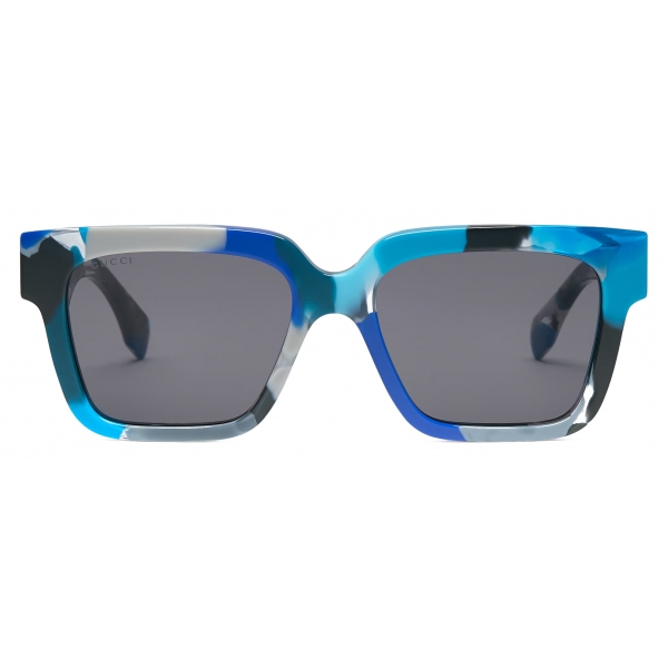 Gucci - Occhiale da Sole Quadrati - Tartaruga Blu Grigio - Gucci Eyewear