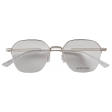 Bottega Veneta - Panthos Semi Rimless Optical Glasses in Metal - Silver Transparent - Bottega Veneta Eyewear