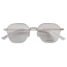 Bottega Veneta - Occhiali da Vista Panthos Semi-Senza in Metallo - Argento Trasparente - Bottega Veneta Eyewear