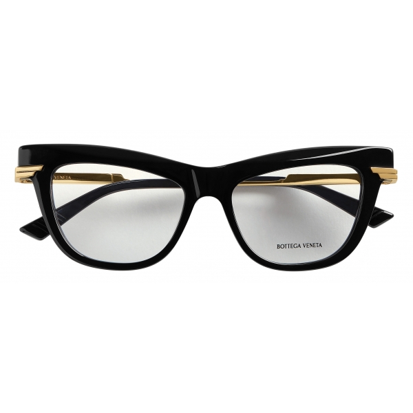 Bottega Veneta - Cat Eye Optical Glasses in Recycled Acetate - Black Transparent - Bottega Veneta Eyewear