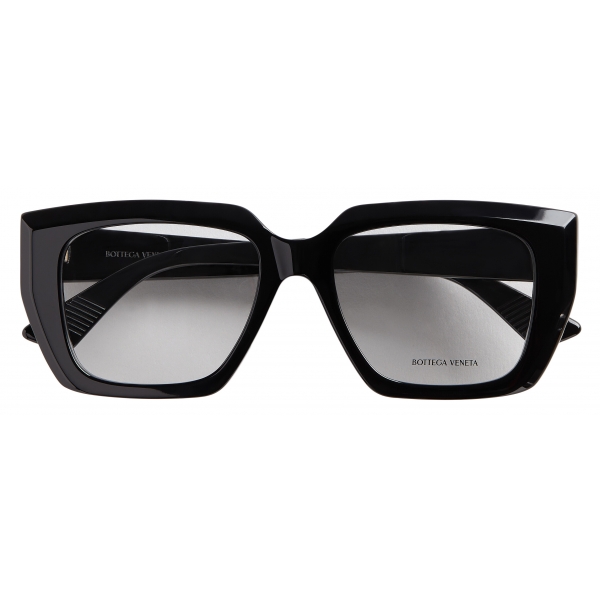 Bottega Veneta - Square Optical Glasses in Acetate - Black Transparent - Bottega Veneta Eyewear