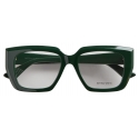 Bottega Veneta - Square Optical Glasses in Acetate - Green Transparent - Bottega Veneta Eyewear