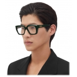 Bottega Veneta - Square Optical Glasses in Acetate - Green Transparent - Bottega Veneta Eyewear