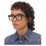 Bottega Veneta - Occhiali da Vista Quadrati in Acetato Riciclato - Nero Trasparente - Bottega Veneta Eyewear