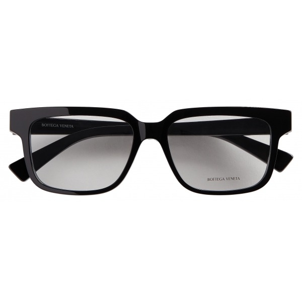 Bottega Veneta - Square Optical Glasses in Soft Recycled Acetate - Black Transparent - Bottega Veneta Eyewear