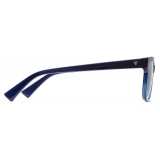 Bottega Veneta - Square Optical Glasses in Soft Recycled Acetate - Blue Transparent - Bottega Veneta Eyewear