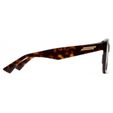 Bottega Veneta - Cat Eye Optical Glasses in Recycled Acetate - Havana Transparent - Bottega Veneta Eyewear