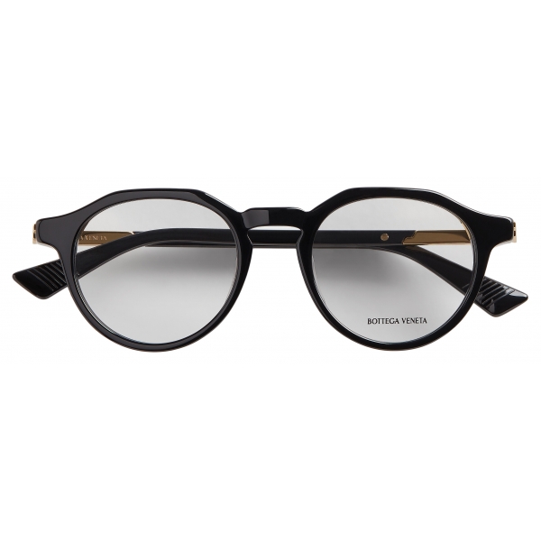 Bottega Veneta - Panthos Optical Glasses in Forte Recycled Acetate - Black Transparent - Bottega Veneta Eyewear