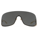 Gucci - Mask Sunglasses - Gold Grey - Gucci Eyewear