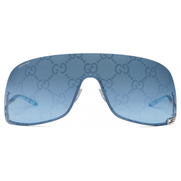 Gucci - Mask Sunglasses - Silver Blue - Gucci Eyewear