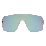Fendi - Fendi First Crystal - Occhiali da Sole a Maschera - Agento Blu Sfumato - Occhiali da Sole - Fendi Eyewear