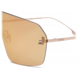 Fendi - Fendi First Crystal - Mask Sunglasses - Rose Gold - Sunglasses - Fendi Eyewear