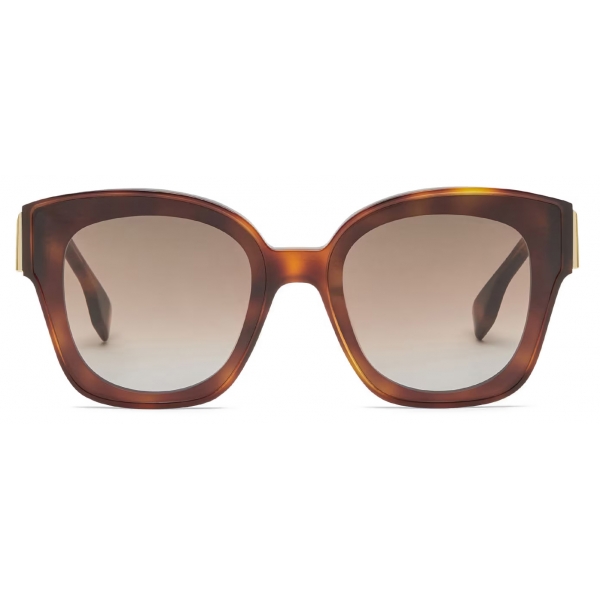 Fendi Fendi First Square Sunglasses Havana Gradient Brown Sunglasses Fendi Eyewear Avvenice