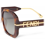 Fendi - Fendigraphy - Square Sunglasses - Havana Gradient Grey - Sunglasses - Fendi Eyewear
